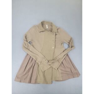 Free‎ People Womens S Olive Green Knit Button Front Tunic Top Flutter